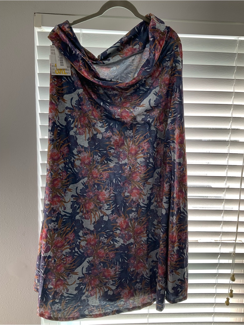 Floral Navy and Pink Lightweight Women's Skirt